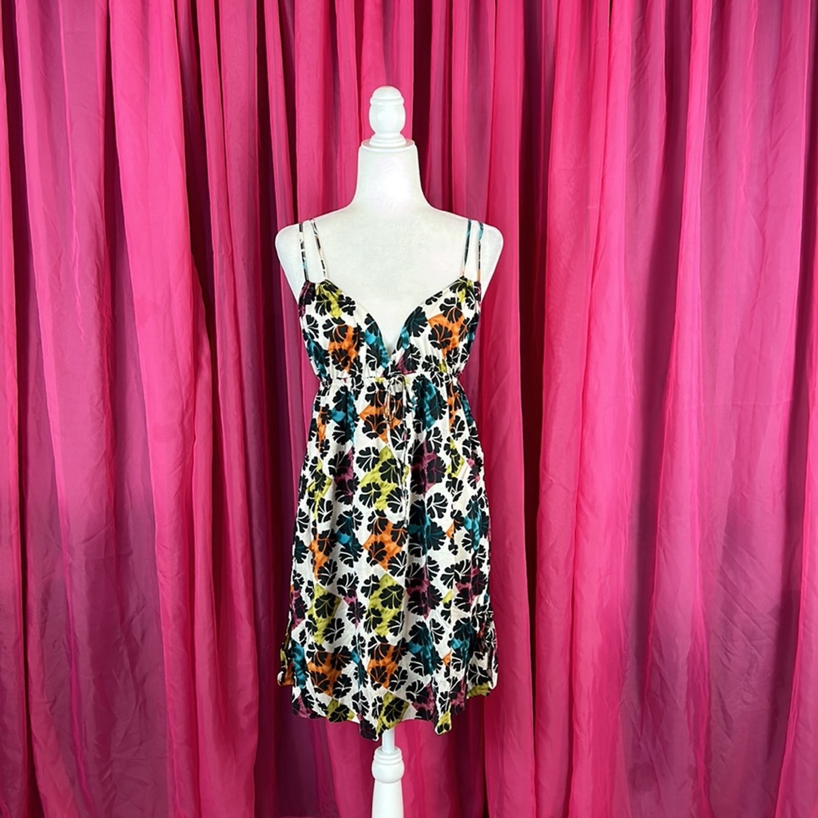 Custo Barcelona Clota Hall Floral Print Sundress Dress, Nwt Size 40 Or 6